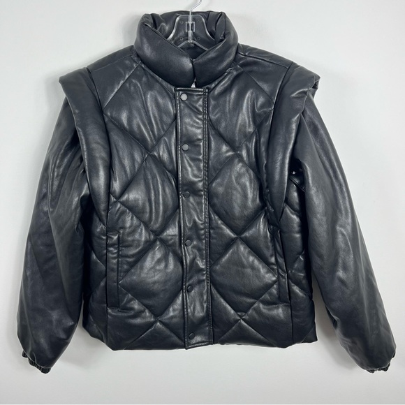 Pistola Callista Long Sleeve Puffer Jacket Vest Size Small NWT Black Noir - Picture 4 of 10